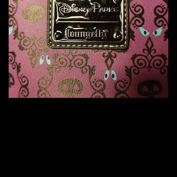 Loungefly Haunted Mansion Disney Purple Patterned Backpack Purse Bucket Bag - Picture 7 of 8